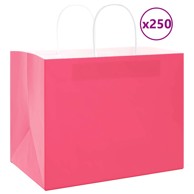 Papirnate vrećice 250 kom s ručkama 32x22x24 cm, ružičaste