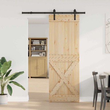 Klizna vrata Narvik, 80 x 210 cm, 152,5 cm, prirodna i crna