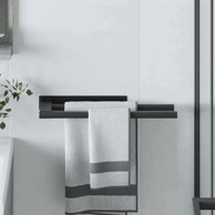 Držač za ručnike, 40 x 9 x 4 cm, nehrđajući čelik, crna