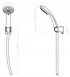 KUCHINOX Tuš set Cento 225x90 mm s 3 funkcije, crni