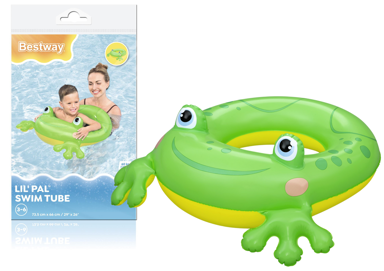 BESTWAY Obruč za plivanje žaba, 73 x 66 cm, zeleni