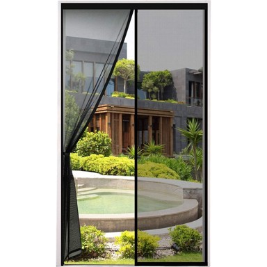 NIKCORP Magnetna mreža protiv komaraca, 100 x 210 cm, gusti poliester, automatsko zatvaranje magnetima, crna