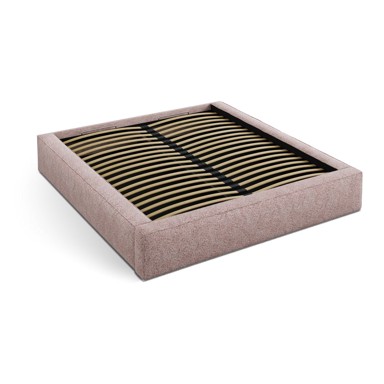 MICADONI Tapecirani bračni krevet Simon 180x200 cm s podnicom i prostorom za odlaganje, svijetlo ružičasti