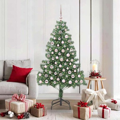 Božićno drvce s 300 LED žarulja sa stalkom zelena 180 cm PVC