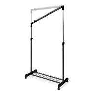  COMPACTOR Crni metalni teleskopski/mobilni stalak za odjeću Under Stairs