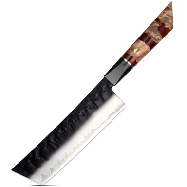 Damaskovski kuhinjski nož Ar-37334 Nakiri Kp37334, crveni