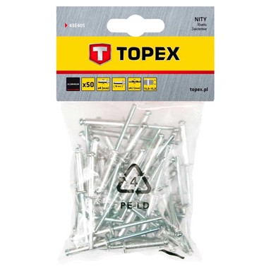 TOPEX Zakovice aluminijske, 4 × 18 mm, 50 kom
