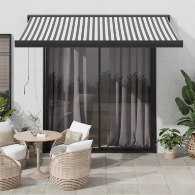 Tenda na uvlačenje antracit i bijela 3x2,5 m tkanina i aluminij