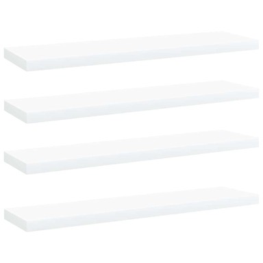 Police za knjige 4 kom, 40x10x1,5 cm, konstruirano drvo, bijele