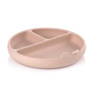 JANE BLW silikonski okrugli tanjur s odjeljcima i vakuumom, Pale
