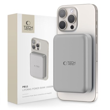 TECH-PROTECT MagSafe Powerbank PB11, 10. 000 mAh, 15W, titanium