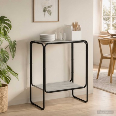 Komoda 60 x 38 x 75 cm od prerađenog drva, siva sonoma