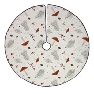 BUTTER KINGS Bijela periva pamučna okrugla prostirka za ispod božićnog drvca s božićnim motivom Toadstool, Ø 133 cm