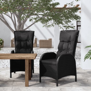 Vanjske stolice 2 kom od poliratana crne