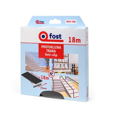 FOST Ljepljiva traka protuklizna, crna, 25mm/18m
