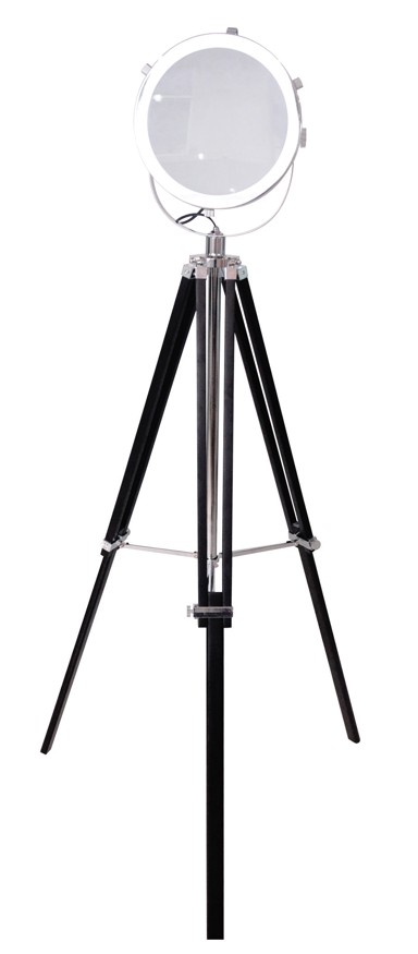 Dekorativna podna lampa, CI-S6001-11, kromirano drvo, crno