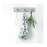 LINEN TALES Bijelo-zelena lanena krpa Eucalyptus, 65 x 45 c