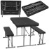SPRINGOS Set catering stol + klupe 105x65x69 cm, crni
