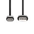 NEDIS USB kabel USB 2 0 USB C muški USB A muški 60 W 480 Mbps niklani 3 00 m okrugli PVC crni kutija
