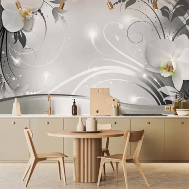 Foto tapeta Silver Abstract, 400x280 cm