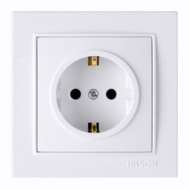 NILSON Priključnica šuko, bijela