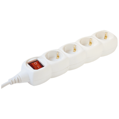 Home Produžni kabel, 4 utičnic3, prekidač, 1.5mm², 3 met, - NV 4K-3/WH/1.5, bijeli