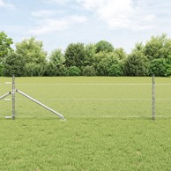 Ograda, heksagonalna, 0.5x10 m, pocinčani čelik, stupovi sa šiljkom, 7 kom, Ø32 mm, 80 cm, siva