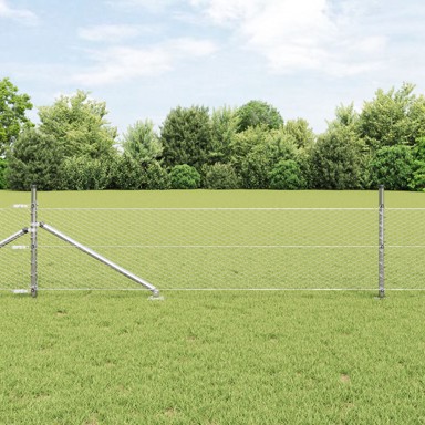 Ograda, heksagonalna, 0.5x10 m, pocinčani čelik, stupovi sa šiljkom, 7 kom, Ø32 mm, 80 cm, siva