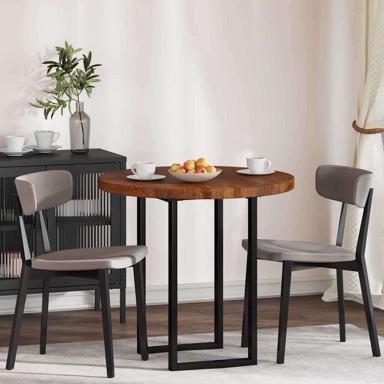 Gornji dio stola, tamno smeđa, Ø 80x4 cm, čvrsto drvo hrasta