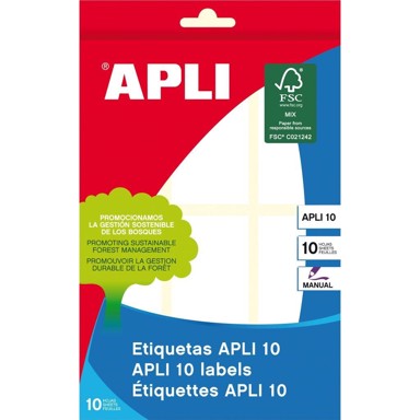 APLI Naljepnica 34x67mm, za ručni ispis, bijela 10L 1651
