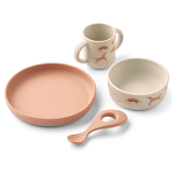 LIEWOOD Silikonski set za jelo Vivi, san, bež