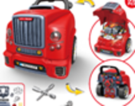 Dječja radionica u obliku kamiona s rekvizitima, crvena