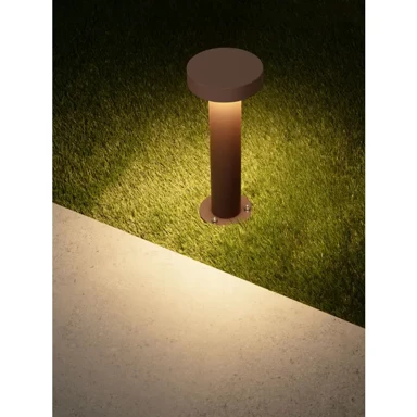 NOVA LUCE Gong 30 vanjska stupna LED svjetiljka 12 W, IP65, 3000 K, 727 lm, corten