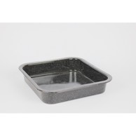 Pekač pravokutni 26x26x5 cm crno špricano