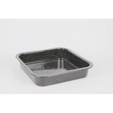 Pekač pravokutni 26x26x5 cm crno špricano