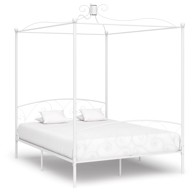 Okvir za krevet s nadstrešnicom bijeli metalni 180 x 200 cm