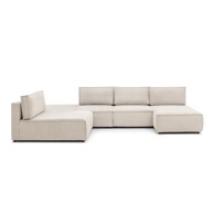 BOBOCHIC PARIS Krem kutna garnitura od samta (promjenjiva) Nihad modular, 400x95x88 cm