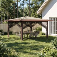 Gazebo s 4 bočne stranice 4 x 4 m, krem i smeđi