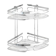 WENKO Polica Premium zidna kutna dvoetažna inox