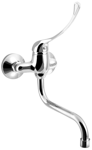 SAPHO AQUALINE 35 Zidna miješalica, razmak 100 mm, medicinska ručka, izljev 177 mm, krom