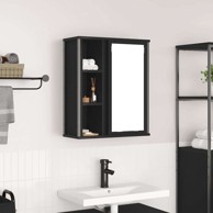 Kupaonski zidni ormarić s ogledalom, 50x21x60 cm, crni hrast