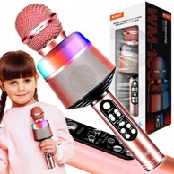 DEXXER Mikrofon USB AK. 1200mAh, Bluetooth, SD, karaoke, s RGB LED zvučnikom