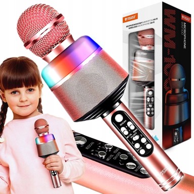 DEXXER Mikrofon USB AK. 1200mAh, Bluetooth, SD, karaoke, s RGB LED zvučnikom