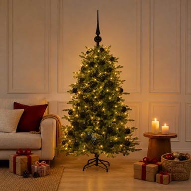 Umjetno božićno drvce s kuglicom, 120 cm, 150 LED lampica