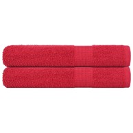 Ručnici za saunu 2 kom crveni 80x200 cm 360 gsm 100 % pamuk