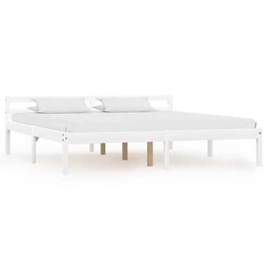Okvir za krevet od masivne borovine bijeli 180 x 200 cm