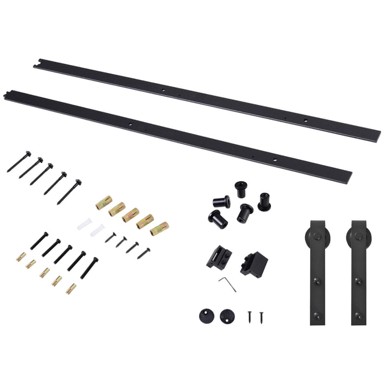HOMESTAR Set hardvera za klizna vrata, 200 x 4 x 0.6 cm, crna