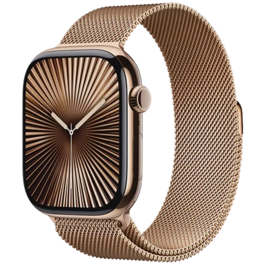 APPLE Pametni sat S10 4G, 46mm, zlatna Titanium, zlatni metalni remen, M/L