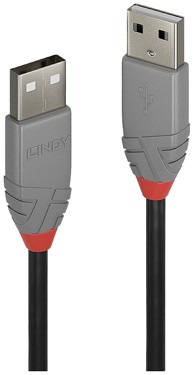 LINDY USB kabel 36690, USB 2.0, USB-A, 0,2 m, crni