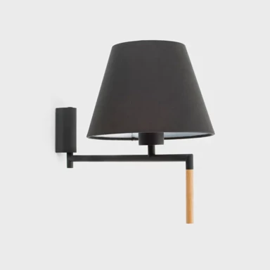 Zidna svjetiljka Ron, crno sjenilo, tamnosiva